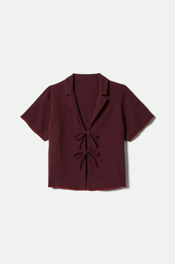 Burgundy Camp-Collar Shirt - Image 2