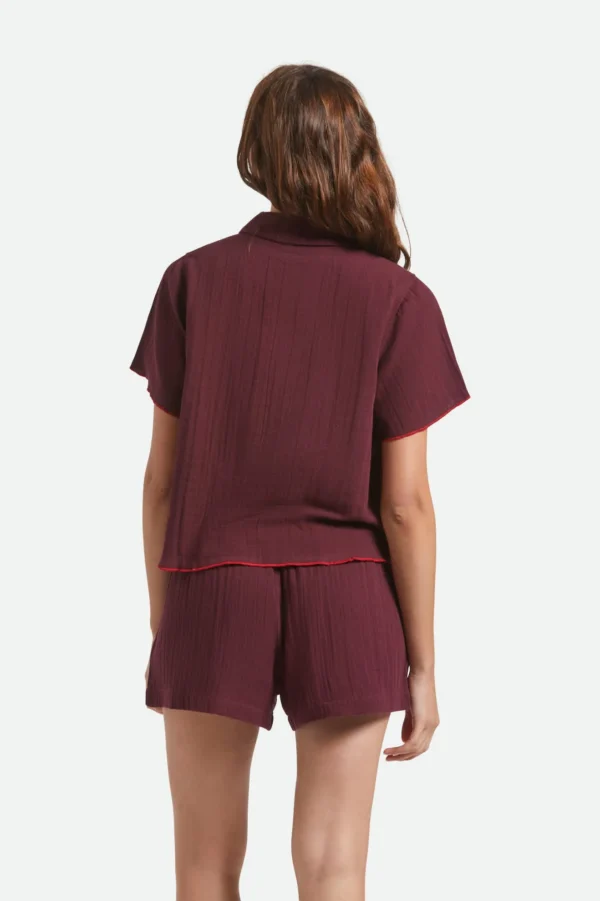 Burgundy Camp-Collar Shirt - Image 4