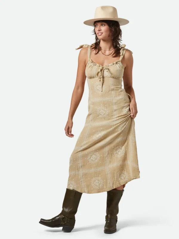 Pale Khaki Bandana Tie Dress
