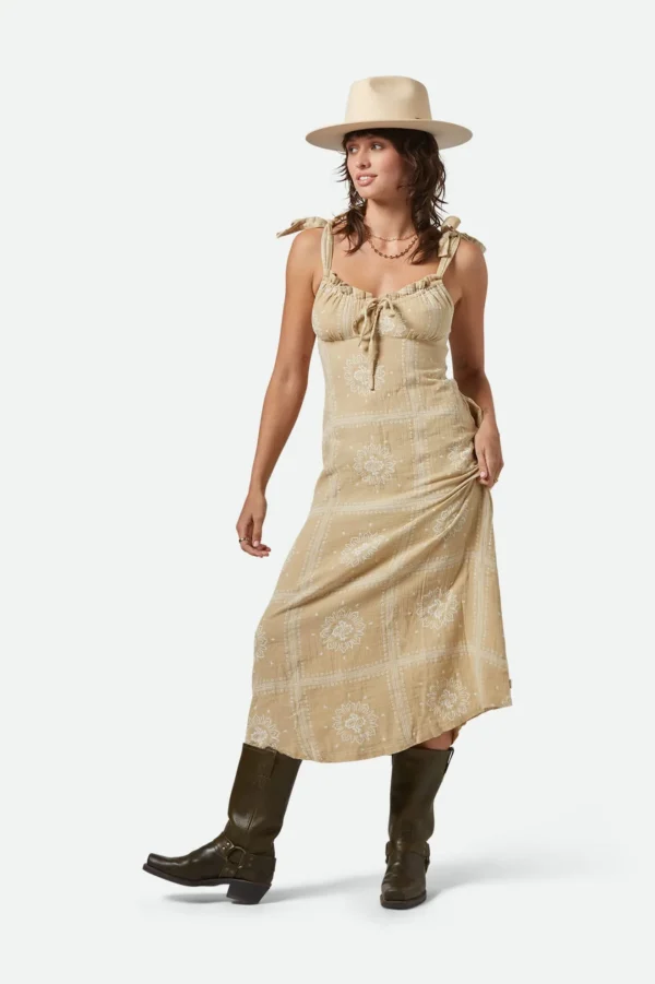 Pale Khaki Bandana Tie Dress